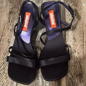 Unlisted Elegant Black Strappy Heels